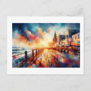 Atlantic City Boardwalk Sunset, Postcard