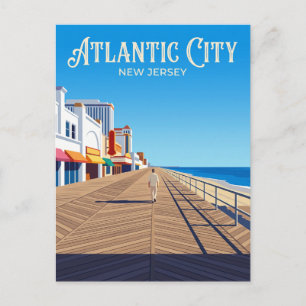 Atlantic City Boardwalk USA Postcard
