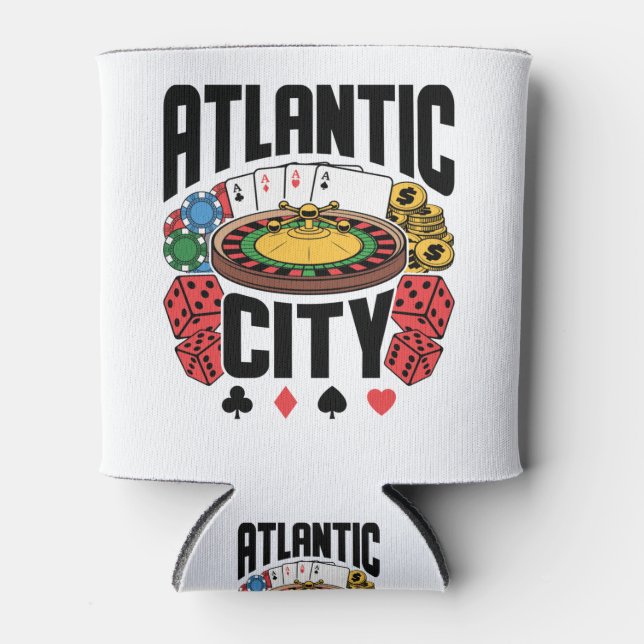 Atlantic City New Jersey Casino Gambling Can Cooler (Front)