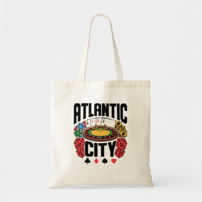 Atlantic City New Jersey Casino Gambling Tote Bag (Front)