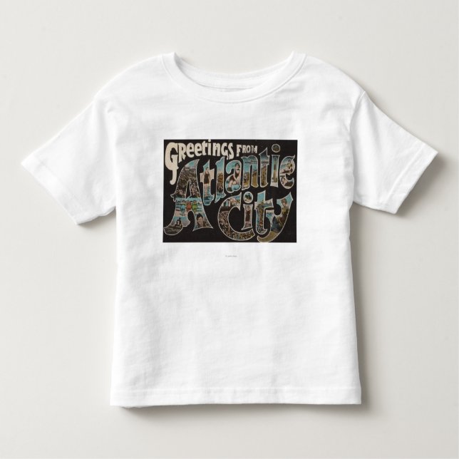 Atlantic City, New Jersey - Large Letter Scenes Toddler T-Shirt (Front)