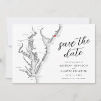 Atlantic City New Jersey Map Modern Wedding