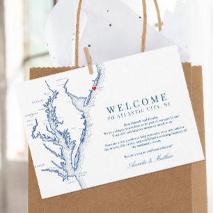 Atlantic City New Jersey Wedding Welcome Itinerary Thank You Card