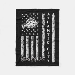 Atlantic City Nj For Fluke Fishing Fishermen Fleece Blanket