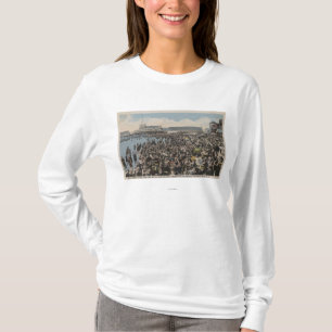 Atlantic City, NJ - Holiday Crowd at the Beach T-Shirt