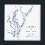 Atlantic City NJ Jersey Shore Map Wedding  Magnet<br><div class="desc">Quick and Easy ordering! These Atlantic City, New Jersey map magnets make great New Jersey beach wedding favours to include in your Atlantic City destination wedding welcome bags. Move the heart by clicking "Edit Using design tool" under "Personalise". Featuring a map of Chesapeake Bay with Artwork by Coastal Map Designs...</div>