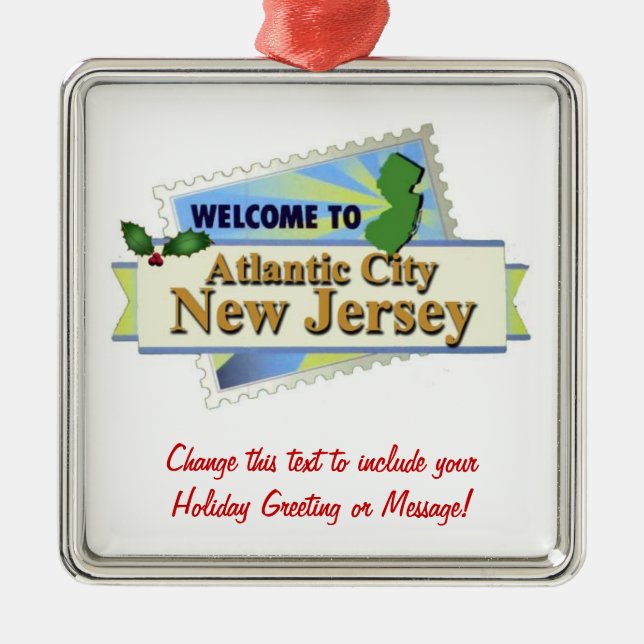 Atlantic City NJ Metal Tree Decoration (Front)