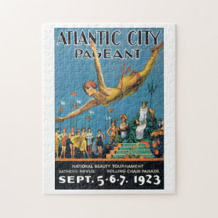 Atlantic City Pageant Vintage Travel Poster Jigsaw Puzzle