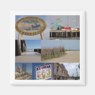 Atlantic City Photo Collage Magnet