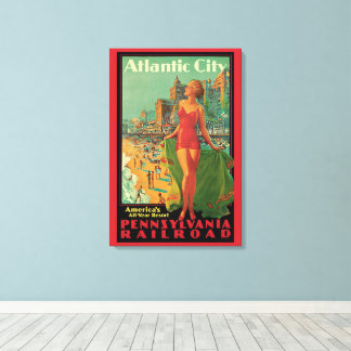 Atlantic City Resort, Pennsylvania Railroad Travel Canvas Print