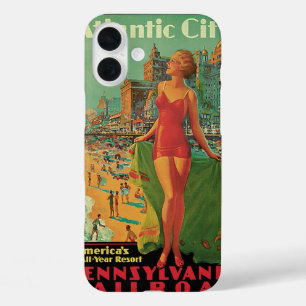 Atlantic City Resort, Pennsylvania Railroad Travel iPhone 16 Plus Case
