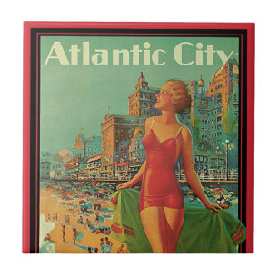 Atlantic City Resort, Pennsylvania Railroad Travel Tile