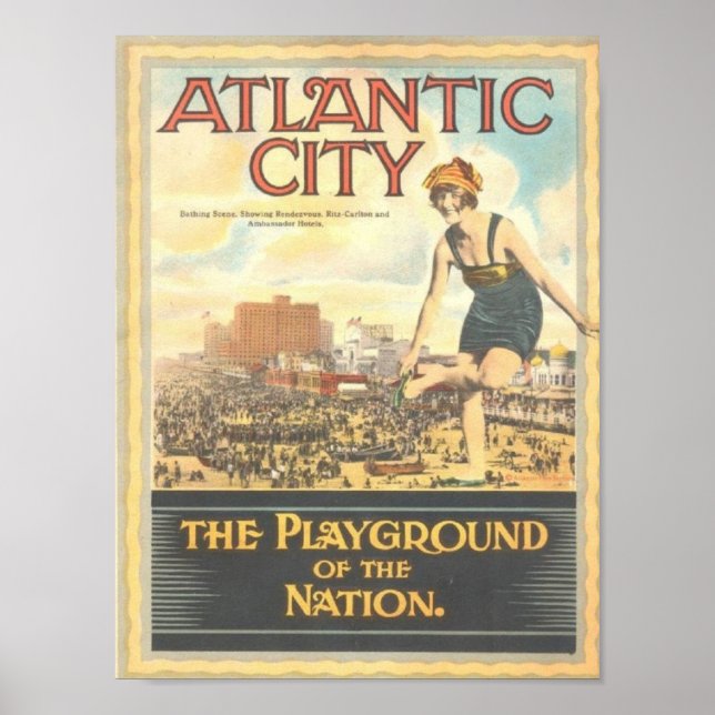 Atlantic City--Vintage 1920s Image Poster (Front)