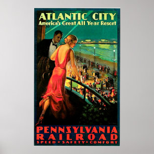 ATLANTIC CITY VINTAGE 1938 POSTER
