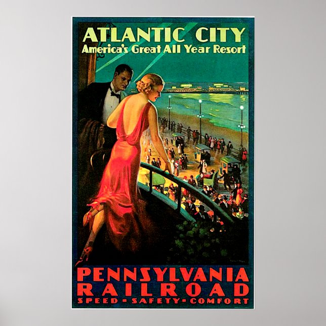 ATLANTIC CITY VINTAGE 1938 POSTER (Front)