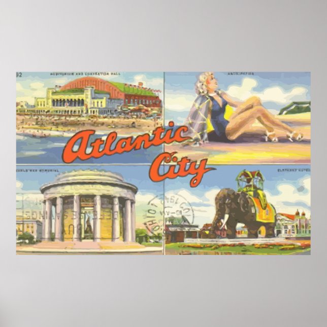 Atlantic City, Vintage Poster (Front)