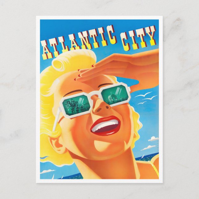 Atlantic City vintage travel postcard (Front)