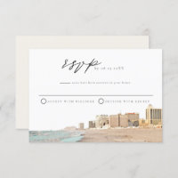 ATLANTIC CITY Watercolor RSVP Postcard