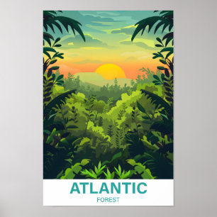 Atlantic Forest Illustration Travel Poster