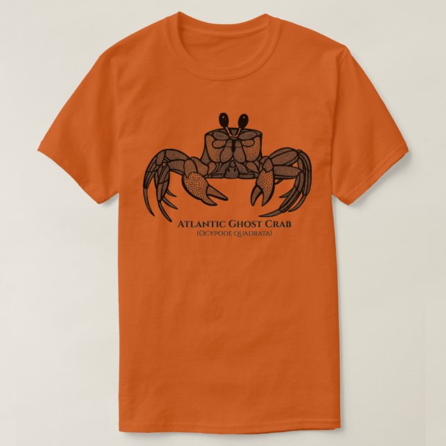 Atlantic Ghost Crab with Names animal design on re T-Shirt (Design Front)