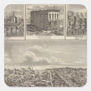 Atlantic, Iowa farms & bldgs Square Sticker