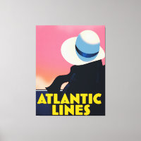 Atlantic Lines Cruise Liner travel poster