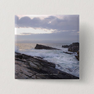 Atlantic Ocean at Sunrise in Maine 15 Cm Square Badge