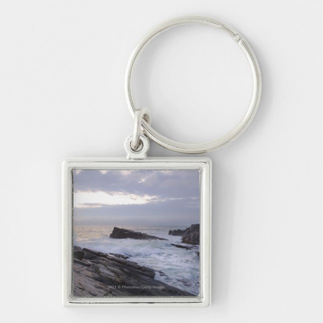 Atlantic Ocean at Sunrise in Maine Key Ring (Front)
