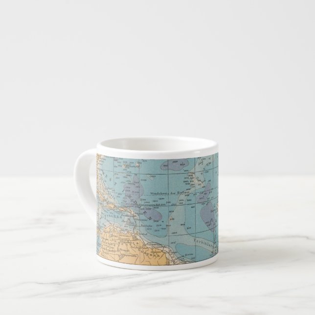 Atlantic Ocean Map Espresso Cup (Front Left)