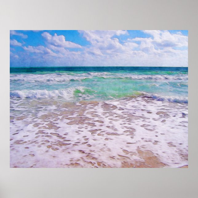 Atlantic Ocean On Florida Beach Poster (Front)