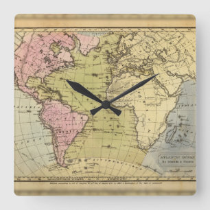 Atlantic Ocean. Square Wall Clock