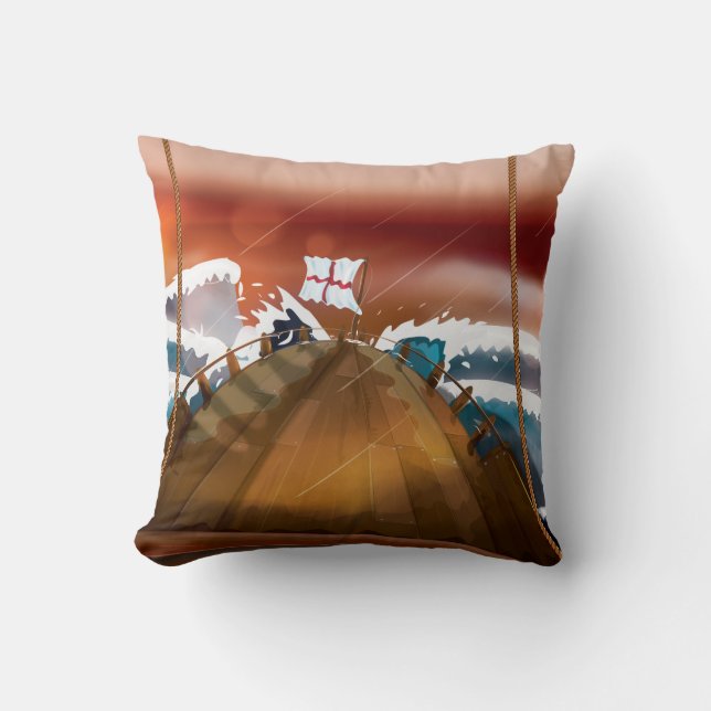 Atlantic Ocean Storm Ship Cushion (Front)