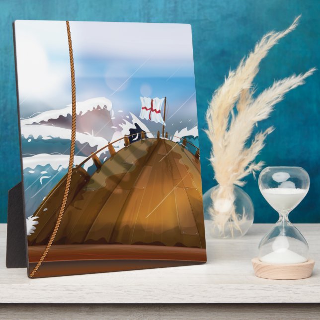 Atlantic Ocean Storm Ship Plaque (Side)