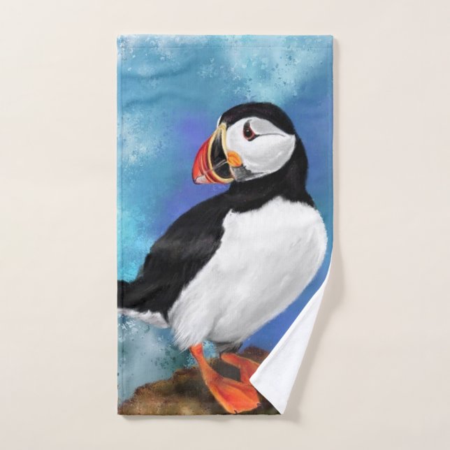 Atlantic Puffin Bath Towel Set (Hand Towel)