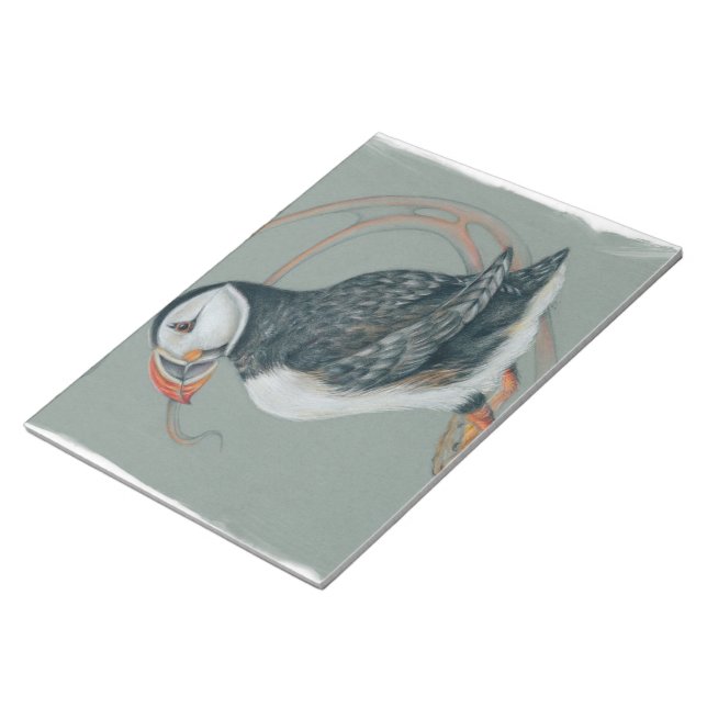 Atlantic Puffin Bird Art Drawing Notepad (Angled)