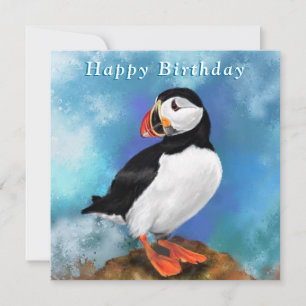 Atlantic Puffin Bird Birthday Card