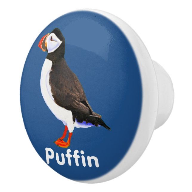 Atlantic Puffin Ceramic Knob (Right)