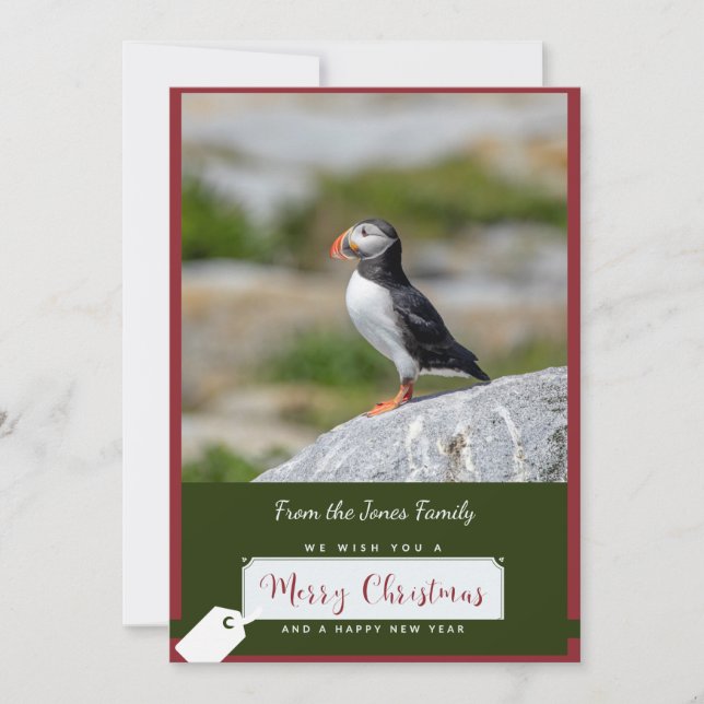Atlantic Puffin Christmas Card (Front)