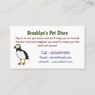 Atlantic puffin illustration business card