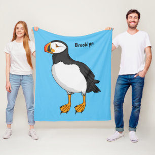 Atlantic puffin illustration  fleece blanket