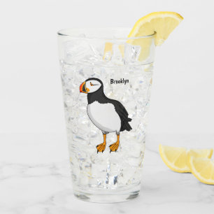 Atlantic puffin illustration glass