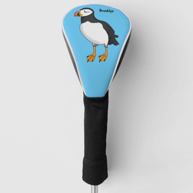 Atlantic puffin illustration golf head cover (Front)