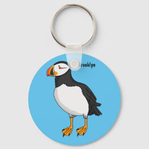 Atlantic puffin illustration key ring