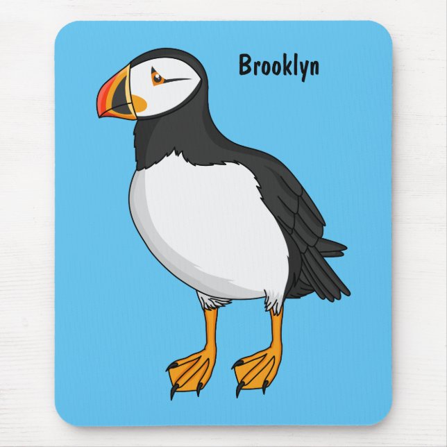 Atlantic puffin illustration mouse pad (Front)