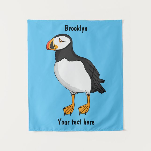 Atlantic puffin illustration  tapestry (Front)