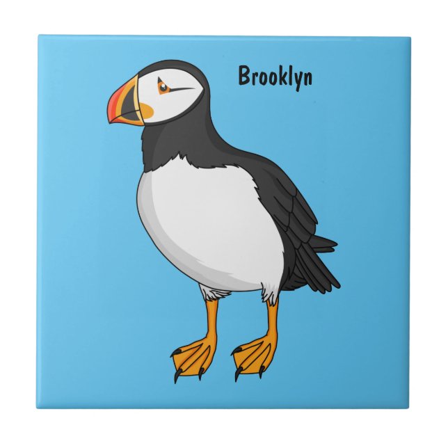 Atlantic puffin illustration tile (Front)