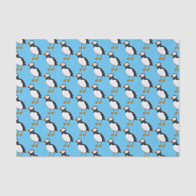 Atlantic puffin illustration tissue paper (Front)