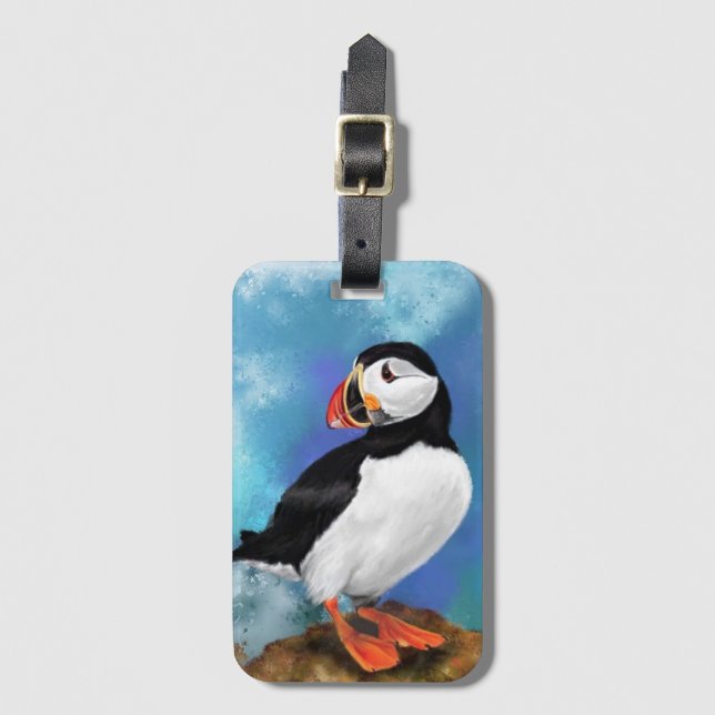 Atlantic Puffin Luggage Tag (Front Vertical)