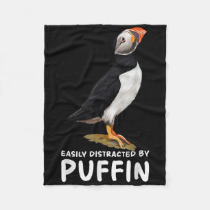 Atlantic Puffin Muffin Seabird Easily Distracted B Fleece Blanket