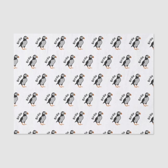 Atlantic Puffin Standing The Good Luck Birdie Tissue Paper (Front)